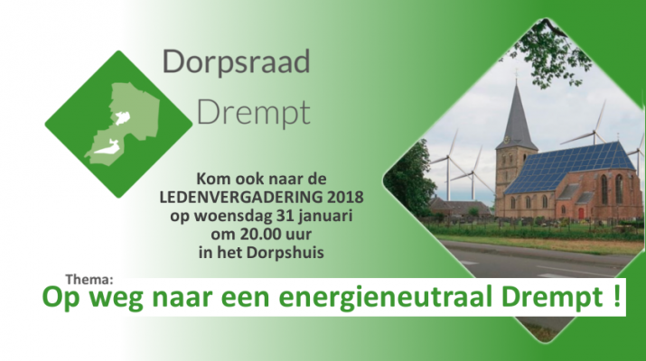 uitnodiging ledenvergadering 2018 van de Dorpsraad Drempt