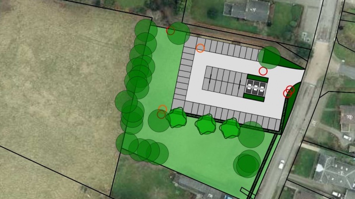 ontwerp aanleg parkeerplaats met milieuparkje Achter-Drempt op terrein voormalige basisschool St. Willibrordus