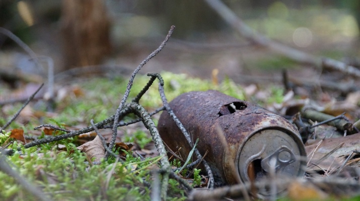 verroest blikje in de natuur