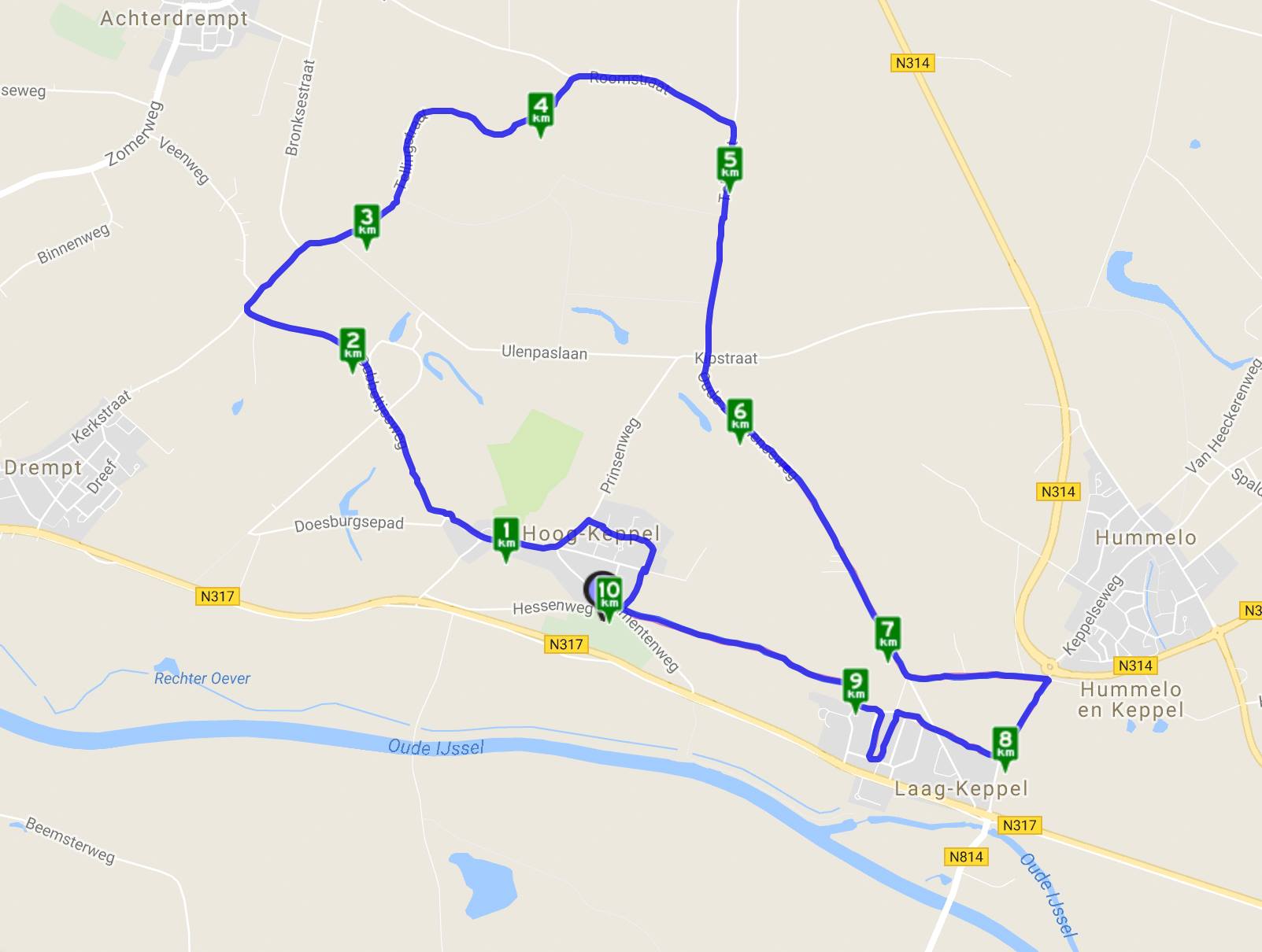 10km route Keppelrun 2018