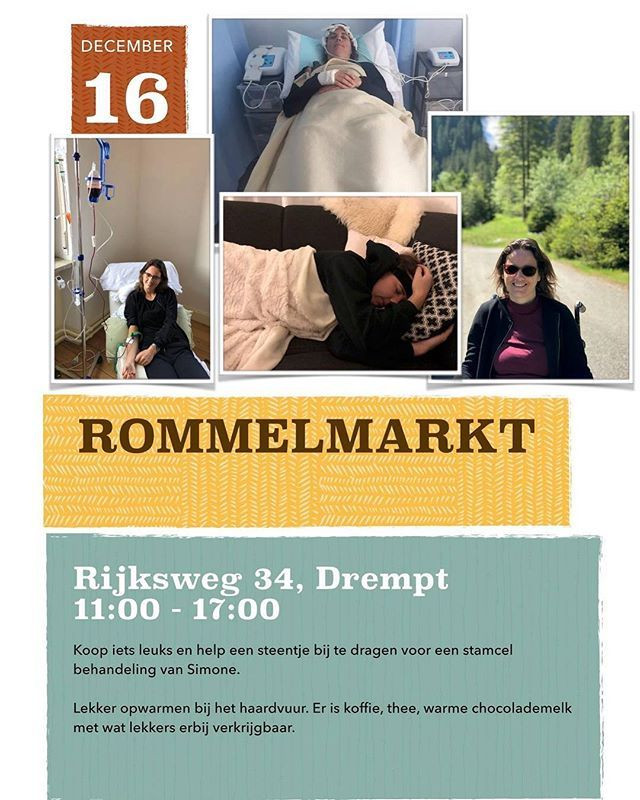 Rommelmarkt op 16 december 2018 in Drempt voor stamcel behandeling van Simone Bent.