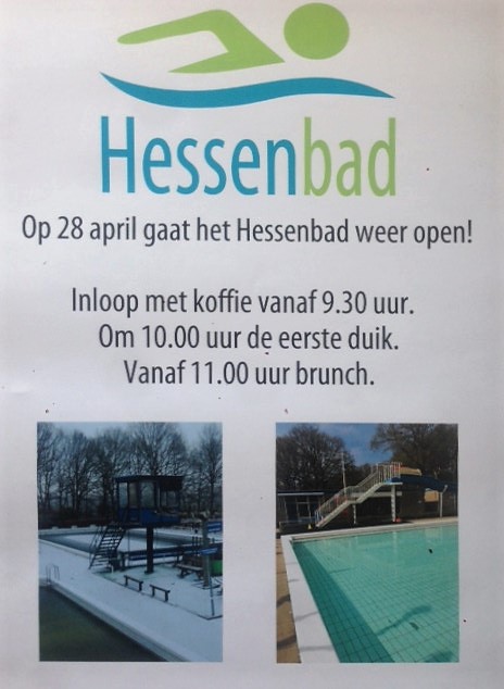 raambiljet met aankondiging opening Hessenbad