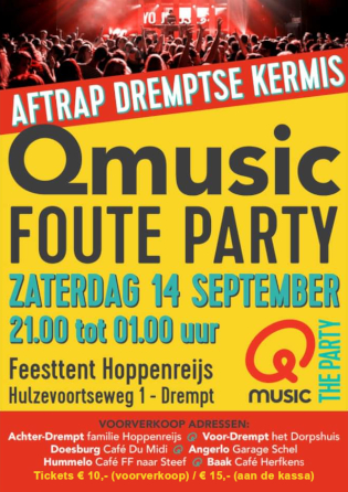 aankondiging Qmusic Foute Party Drempt