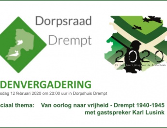 Algemene ledenvergadering Dorpsraad uitnodiging jaarvergadering 2020 Dorpsraad Drempt