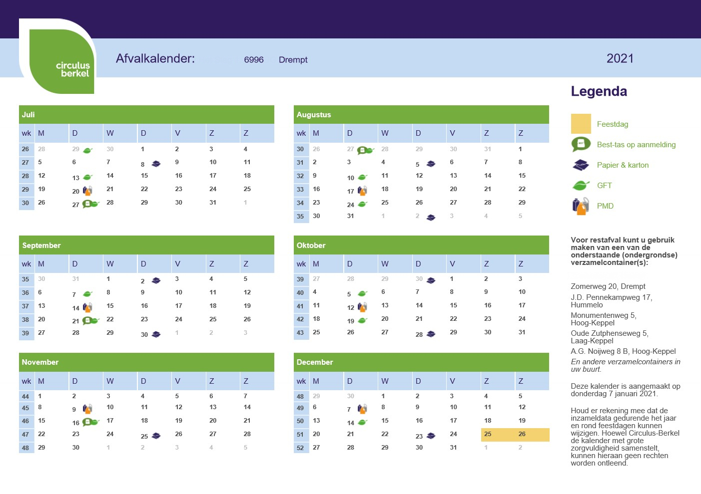 Afvalkalender 2021