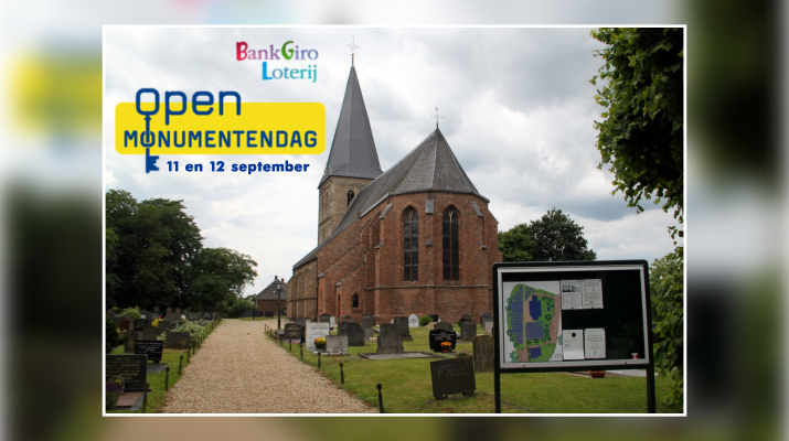 kerk met tekst Open monumentendag